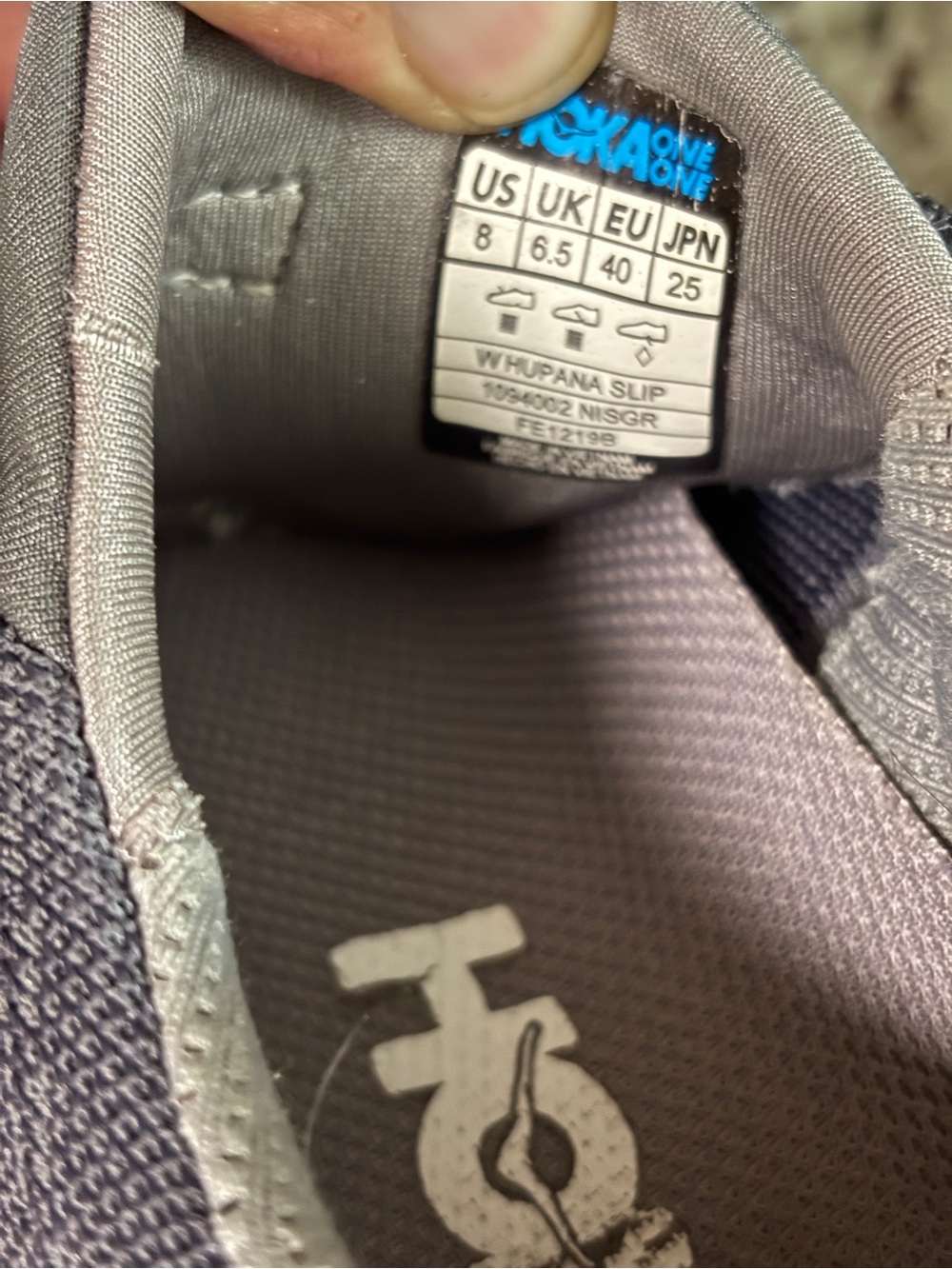 Hoka One One HUPANA Slip On Sz 8 Athletic Running Sneaker Grey Women's - Picture 8 of 8